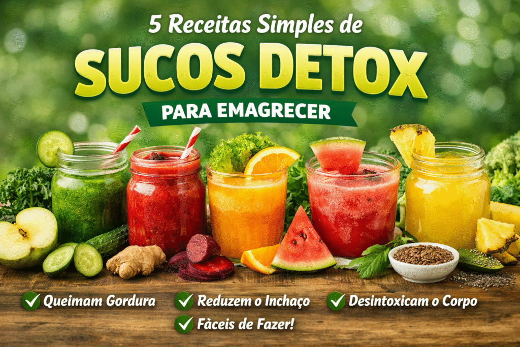 5 receitas simples de sucos detox